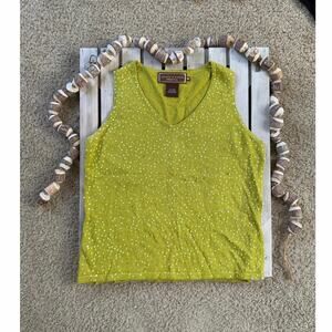 Double D Ranch Sequin Beaded Green Tank Top Shirt